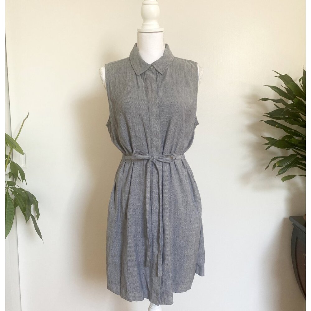 ✧˚Chic & Professional Nicole Miller Twill Linen Shirt Dress˚✧